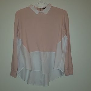 Blush Pink and white blouse